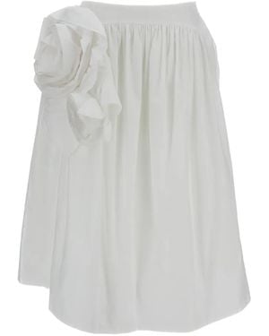 Simone Rocha Floral-Motif Midi Skirt - White