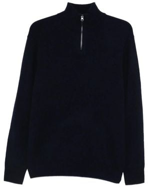 Aspesi Zip-Neck Jumper - Blue