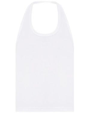 Vetements Halter Cotton Tank Top - White