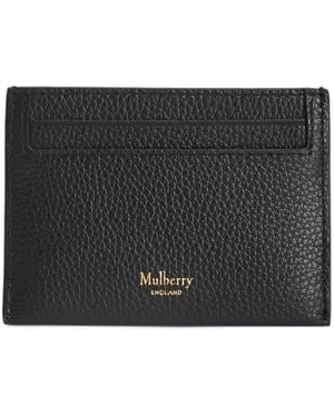 Mulberry Tarjetero Pequeño De Piel Granulada Con Logo Estampado - Negro