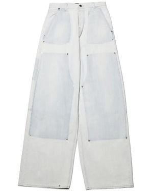 Haikure Patchwork Rivet-Embellished Jeans - White