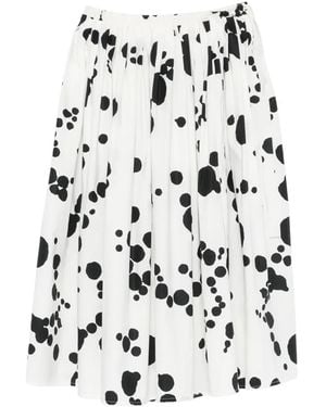 Apuntob Polka-Dot Drawstring Skirt - White