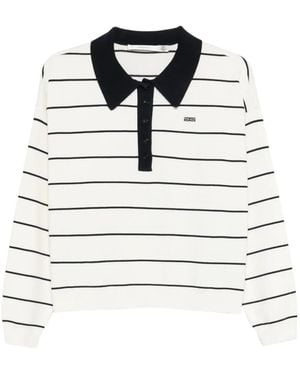 Gestuz Gztaige Striped Polo Top - Gray