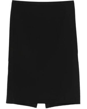 Deha Falda Midi Con Cordones - Negro