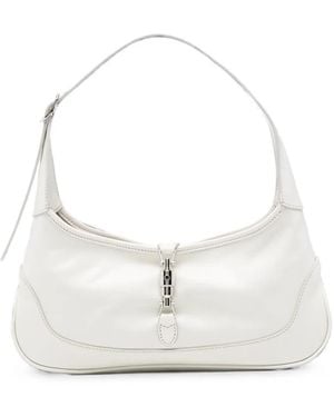 Gucci Medium Jackie 1961 Piston-Lock Shoulder Bag - White