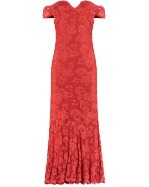 Balensi Sandra Off-Shoulder Maxi Dress - Red