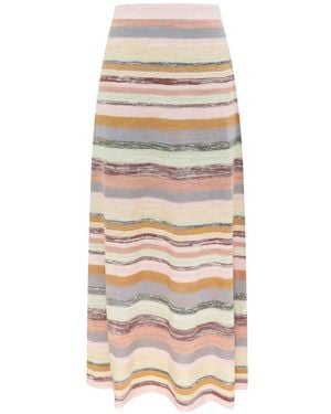 Zimmermann Luna Mouline Striped Midi Skirt - White