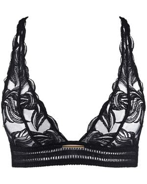 Aubade Into The Groove Triangel Bralette Met Borduurwerk - Zwart