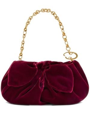 Oscar de la Renta リボン クラッチバッグ ミニ - パープル