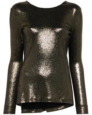 Twinset Knot-Detail Laminated Blouse - Black