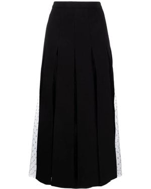 RED Valentino Tulle-Panelled Midi Skirt - Black