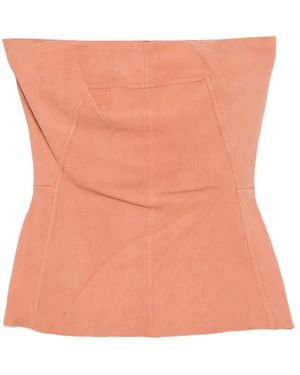 Rick Owens Bustier Leather Top - Pink