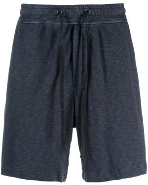 James Perse Mélange-Effect Cotton Track Shorts - Blue