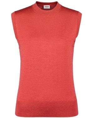 Tod's Haut En Soie Mélangée - Rouge