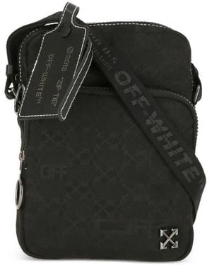 Off-White c/o Virgil Abloh Zip Tie Monogram-Pattern Shoulder Bag - Black