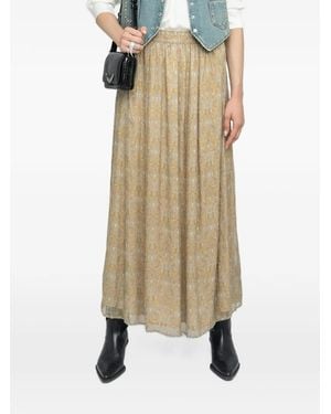 Zadig & Voltaire Jady Paisley-Print Maxi Skirt - Natural