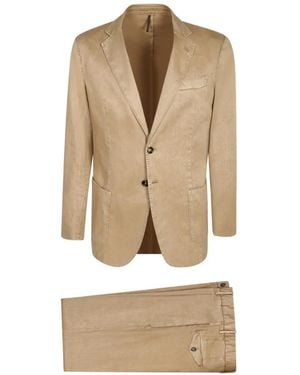Dell'Oglio Single-Breasted Notched-Lapels Suit - Natural