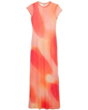 Jonathan Simkhai Fia Abstract-Print Mesh Maxi Dress - Pink