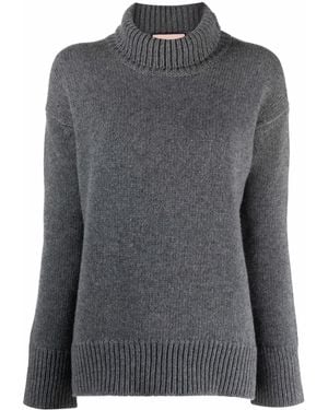 Plan C Roll-Neck Rib-Trimmed Jumper - Grey