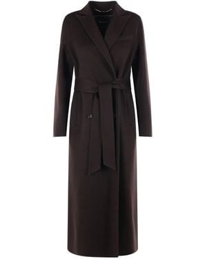 Kiton Belted Double-Breasted Coat - Black