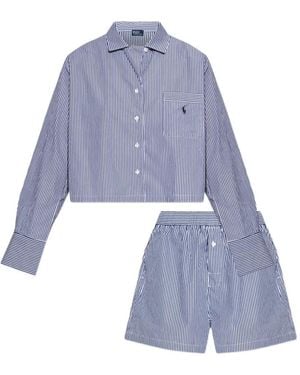 Polo Ralph Lauren Striped Cotton Pyjamas Set - Blue