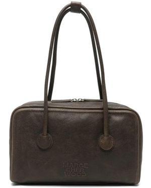 Marge Sherwood Logo-Embossed Pebbled Tote Bag - Black