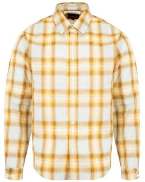 Pleasures Dizzle Plaid Button Up Shirt - Metallic