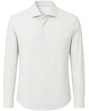 Xacus Striped Long-Sleeve Shirt - White