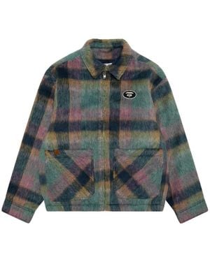 Aape By A Bathing Ape Check-Pattern Zip-Up Shirt Jacket - Green