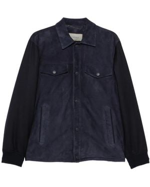 Canali Jacke Mit Wildledereinsätzen - Blau