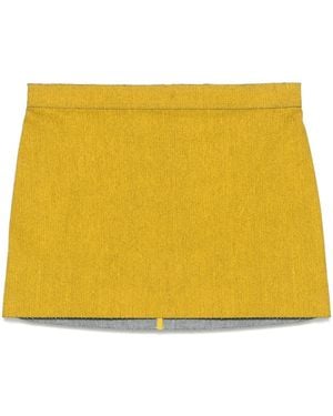 Rick Owens コーティング ミニスカート - イエロー
