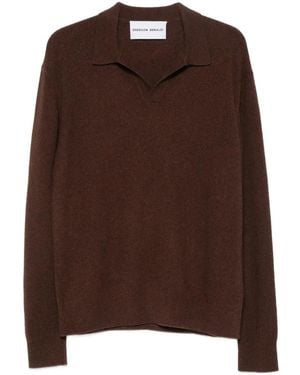 EMERSON RENALDI Polo-Collar Sweater - Brown