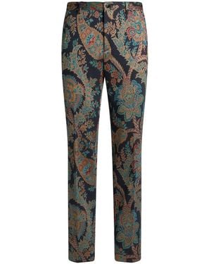 Etro Paisley Jacquard Tailored Trousers - Grey