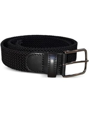 Paul & Shark Textured Leather Belt - Black