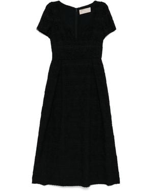 Elie Saab Macramé Midi Dress - Black
