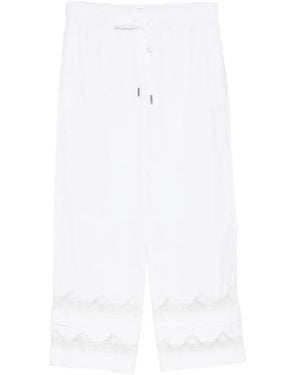 Ermanno Scervino Lace-trim Cropped Pants - White