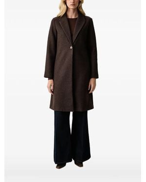 Silvian Heach Single-Breasted Notched-Lapel Coat - Black