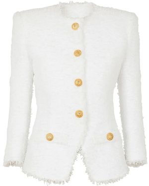 Balmain ツイード ジャケット - ホワイト