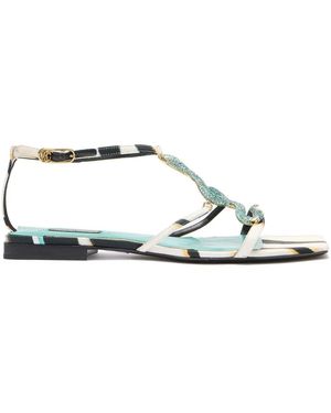 Roberto Cavalli Ray Of Sea Flat Sandals - White
