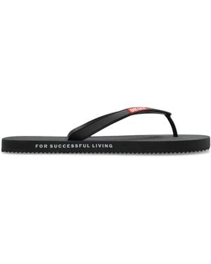 DIESEL Sa-Rio Logo Flip Flops - Black
