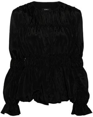 Goen.J Giacca Monopetto Con Ruches - Nero