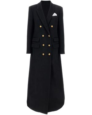 Elisabetta Franchi Double-Breasted Coat - Black