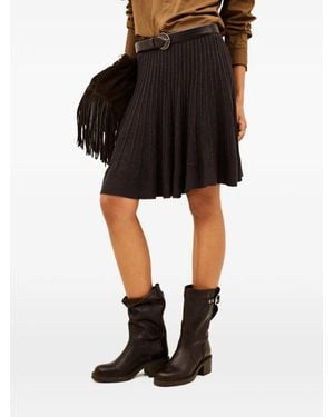 Ba&sh Penelope Pointelle-Knit Mini Skirt - Black