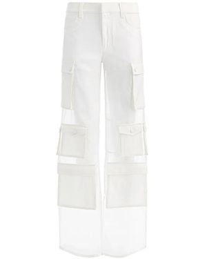 Alice + Olivia Olympia Sheer Cargo Pants - White