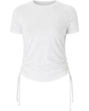 Patrizia Pepe T-Shirt Stretch À Fronces - White