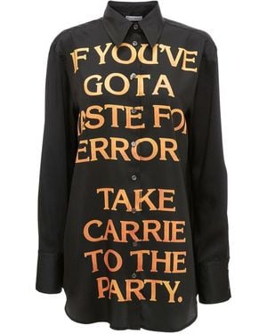 JW Anderson Slogan-Print Cotton Shirt - Black