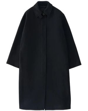 Studio Nicholson Concealed-Button A-Line Coat - Blue