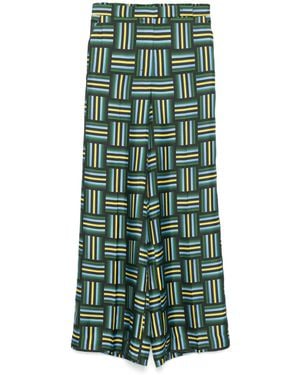 Dorothee Schumacher Printed Silk Trousers - Green