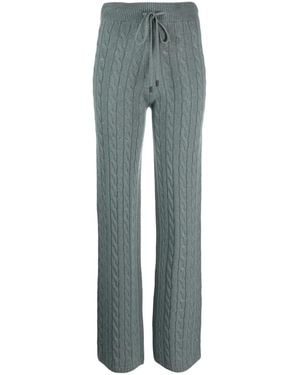 Peserico Drawstring Chunky-Knit Pants - Blue