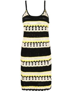 Ganni Crochet Mini Dress - Yellow
